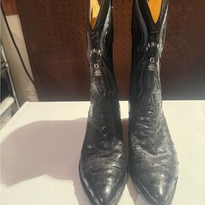 Mens Black Full Quill Ostrich Western Cowboy Boots 11 (29)